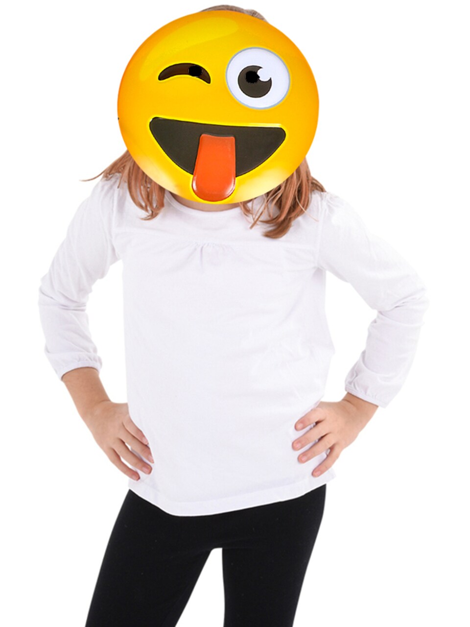 Texting Emoticon Emoji Tongue Stuck Out Face Mask Costume Accessory